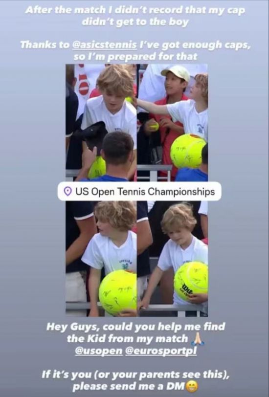 누리꾼들에게 모자를 빼앗긴 소년을 찾아달라고 부탁한 마이흐르작의 인스타그램 게시물. 인스타그램 캡처