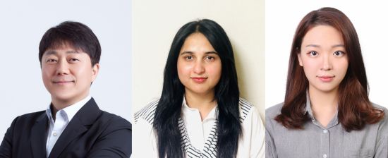 연구진, (좌측부터) 임정호 교수, 사만 말릭 연구원, 강은진 연구원. UNIST 제공