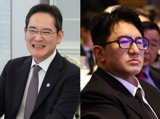 이재용 삼성전자 회장, 방시혁 하이브 의장. 연합뉴스