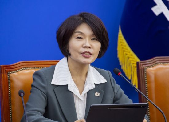 국회 외교통일위원회 소속 한정애 더불어민주당 의원. 연합뉴스