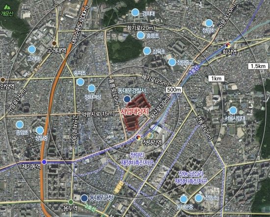 청량리 미주아파트 위치도. 서울시