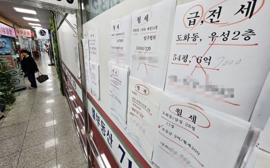 정부가 서울 전역과 경기 일부 지역에 3중 규제를 적용하기로 한 '주택시장 안정화 대책'이 발표된 이후  전세 물향이 사라질수 있다는 우려가 나오고 있다. 지난달 16일 서울 마포의 한 부동산 매물 안내판의 전세 안내물에 엑스(X)표시가 되어 있다. 윤동주 기자