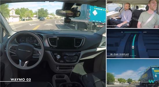 구글의 자율주행 차량 자회사 웨이모. 유튜브 캡처