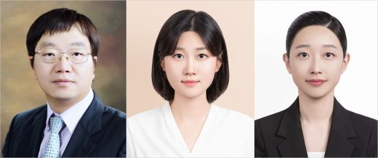 왼쪽부터 정성욱 교수, 정유정 박사과정생, 장은혜 박사. 부산대 제공