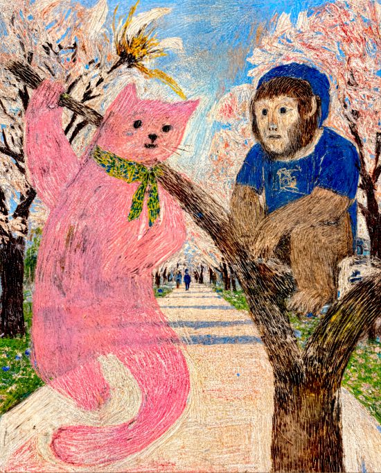 늘 (없는)무언가를 찾거나 쫓아_We desire what others desire _ 91x116.8 cm_Pigment Print on Hahnemuhle William Turner 310 gsm( Genprint )_2025-850. 작가제공. 이 작품은 작가가 AI를 통해 작업한 생성형 판화다.