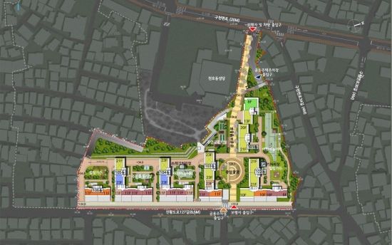 천호3-2구역 배치도. 서울시