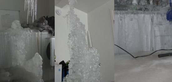 수도관 동파로 얼어붙은 캐나다 퀘벡의 연립주택 내부 모습. 틱톡