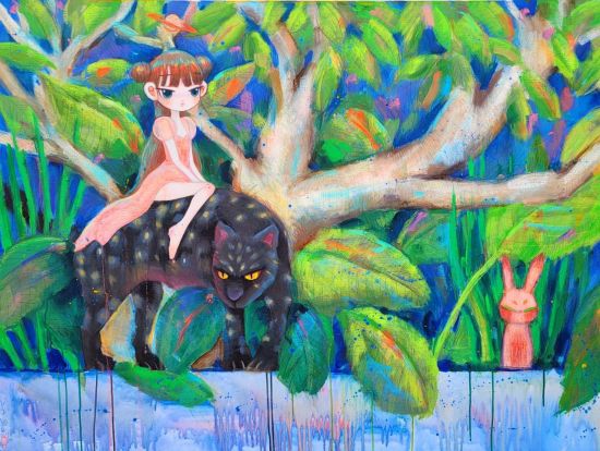 Was I the one who was there
97.0 X 130.3 cm
Acrylic, oil pastel on canvas 2021