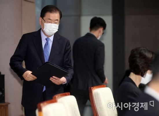 정의용 외교부 장관이 20일 서울 중구 프레스센터에서 열린 관훈클럽 초청 토론회에 참석하고 있다./김현민 기자 kimhyun81@