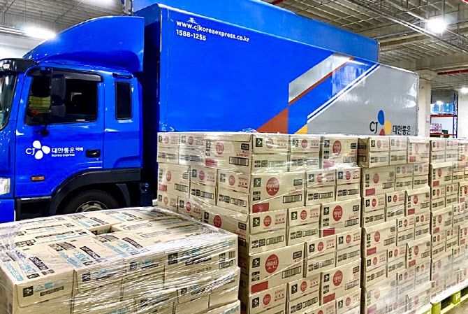 이재민들에게 전달될 CJ제일제당 구호물품 (사진=CJ제일제당)