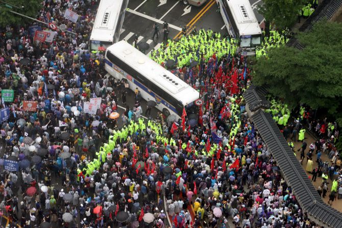 지난달 광복절 당시 광화문 집회. 사진=뉴시스