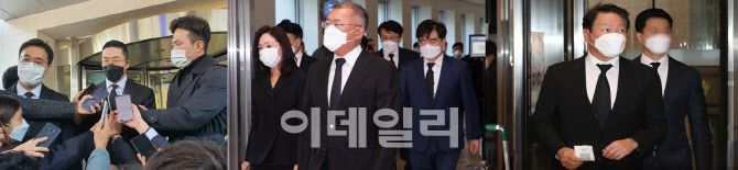 (왼쪽부터) 구광모 LG그룹 회장, 정의선 현대차 회장, 최태원 SK회장이 고(故) 이건희 회장의 빈소를 찾아 조문했다. (사진=배진솔기자·연합뉴스)