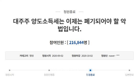 (자료=청와대 국민 청원 게시판)