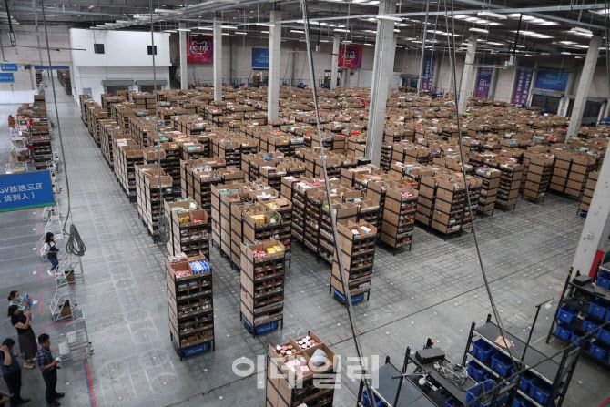차이냐오 우씨 스마트 물류센터. 사진=신정은 기자
