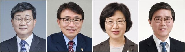 사진 왼쪽부터 전해철 행안부, 권덕철 복지부, 정영애 여가부, 변창흠 국토부 장관 지명자(사진=청와대)