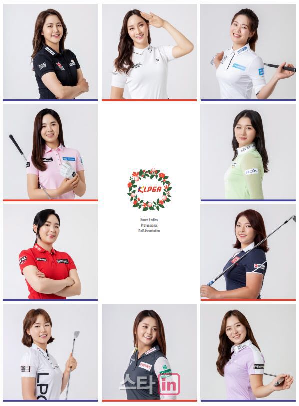 제12대 KLPGA 홍모보델. 맨위 왼쪽부터 시계방향으로 김지현, 박결,박민지, 박현경, 장하나, 조아연, 최혜진, 임희정, 이다연, 이가영. (사진=KLPGA)