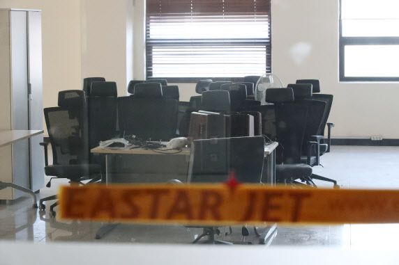 지난 4일 오후 서울 강서구 이스타항공본사 사무실에 사무 가구일부만 남아 있다. (사진=연합뉴스)