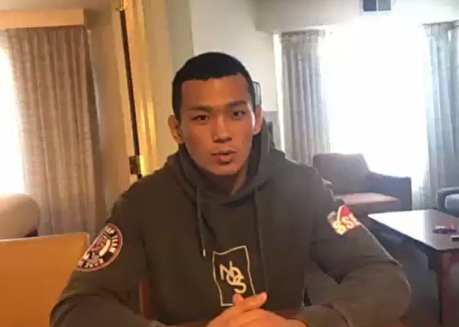 이데일리와 화상인터뷰를 진행한 UFC 파이터 정다운. 사진=화상인터뷰 캡처