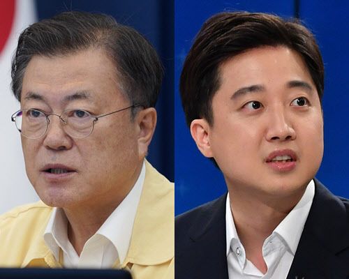 문재인 대통령(왼쪽)과 이준석 국민의힘 대표(사진=연합뉴스)