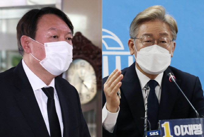 윤석열 전 검찰총장(왼)과 이재명 경기도지사. (사진=뉴스1)