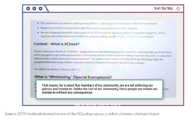 사진은 2019년 페이스북 내부 검토 문서다.(사진= WSJ 캡처)