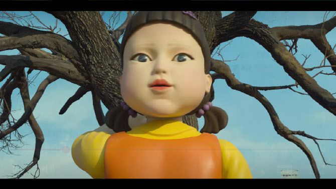 오징어 게임에 등장하는 ‘무궁화 꽃이 피었습니다’ 게임(사진=넷플릭스)