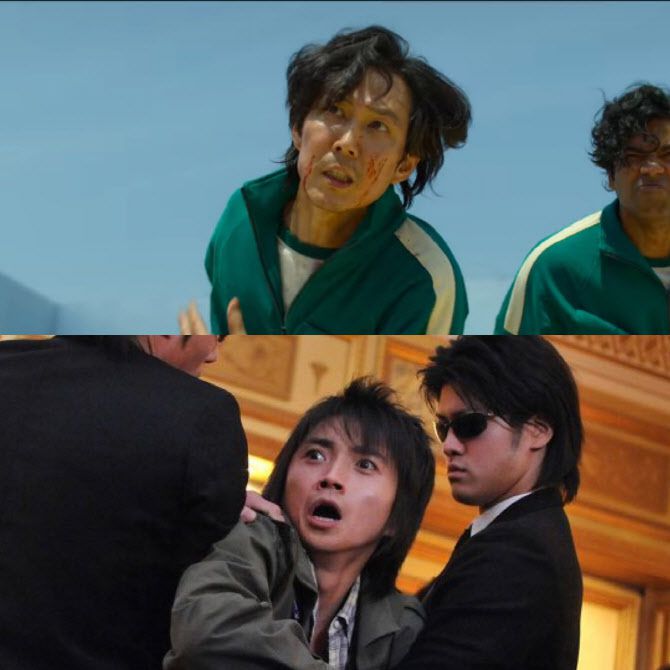 친구 보증을 섰다가 인생 역전게임에 참여하게 된 카이지(후지와라 타츠야). 딸 생일에 도박으로 딴 돈을 소매치기당한 성기훈(이정재)도 데스게임에 참가한다. (사진=넷플릭스)