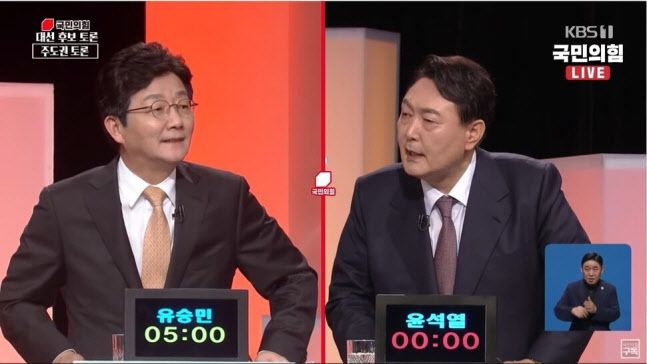 유승민 전 의원(왼)과 윤석열 전 검찰총장. (사진=국민의힘 유튜브 채널 ‘오른소리’)