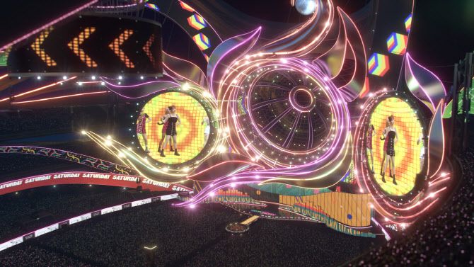 롯데정보통신이 자회사 칼리버스를 통해 선보이고 있는 초실감형 메타버스 서비스 속 가상 콘서트. (사진=롯데정보통신)