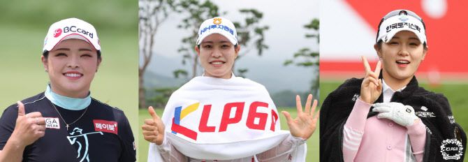 2021년 KLPGA 데이터센터 검색어 1~3위에 오른 장하나(왼쪽부터)와 임희정, 박현경. (사진=KLPGA)
