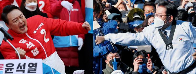 윤석열 국민의힘 대선후보, 이재명 더불어민주당 대선 후보 (사진=공동취재)