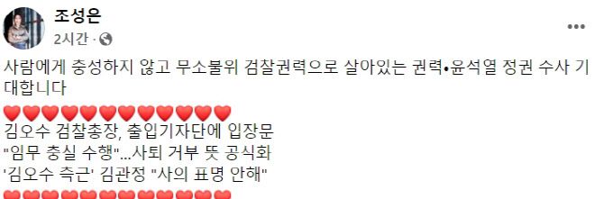 (사진=조성은씨 페이스북)