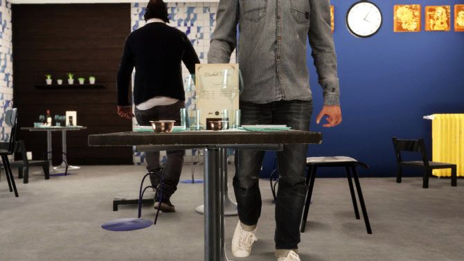 배송로봇 가상데이터 시뮬레이션 화면(식당)