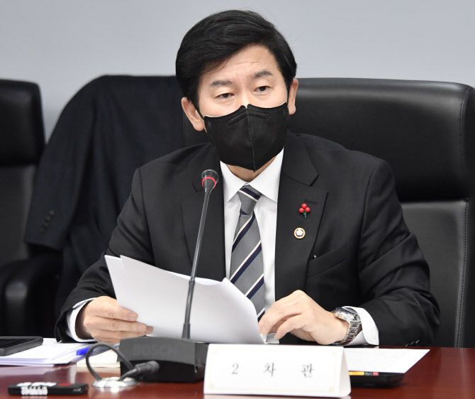 최상대 기획재정부 차관이 27일 서울 종로구 한국무역보험공사에서 열린 ‘2022년 제8차 재정사업평가위원회’에서 모두발언을 하고 있다. (사진=기재부)