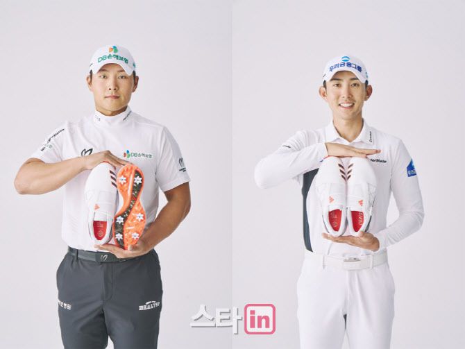 서요섭(왼쪽)과 이수민. (사진=아디다스골프)