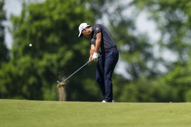 김시우의 아이언 샷(사진=AFPBBNews)