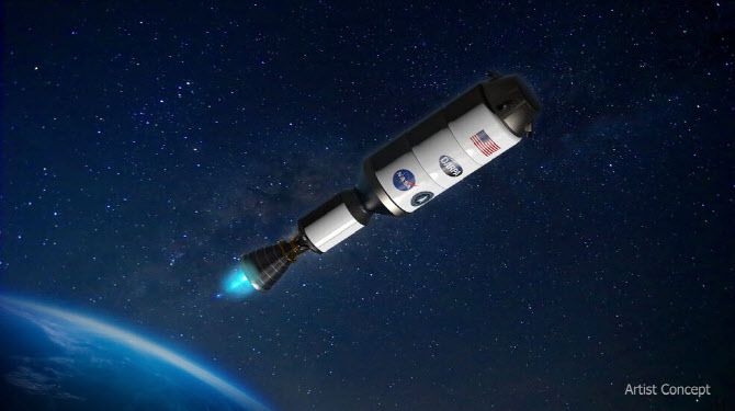원자력 추진 로켓 가상도.(자료=미국항공우주국)