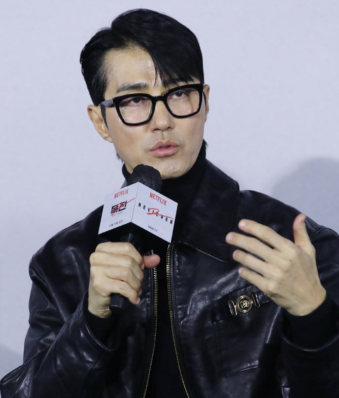 배우 차승원이 14일 서울 용산구 CGV 용산아이파크몰에서 열린 넷플릭스 영화 ‘독전2‘(감독 백종열) 제작보고회에서 인사말을 하고 있다.(사진=뉴스1)