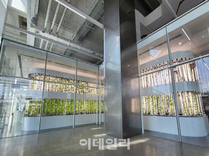 현대차그룹 싱가포르 글로벌 혁신센터(HMGICS) 내 스마트 팜 전경. (사진=이데일리 이다원 기자)