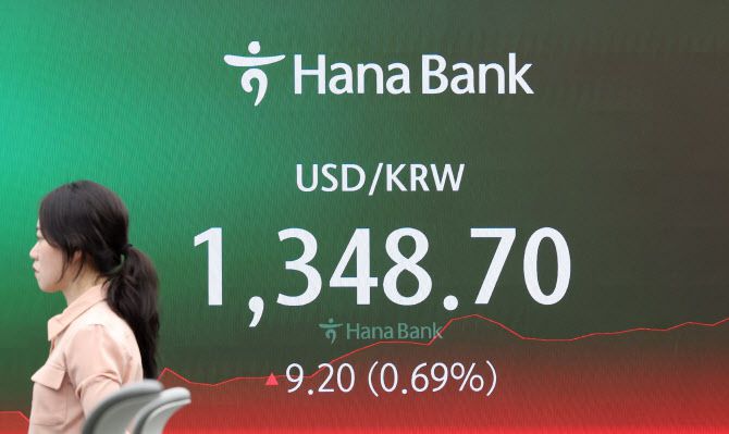 27일 서울 중구 하나은행 본점 딜링룸에서 직원이 업무를 보고 있다.(사진=연합뉴스)