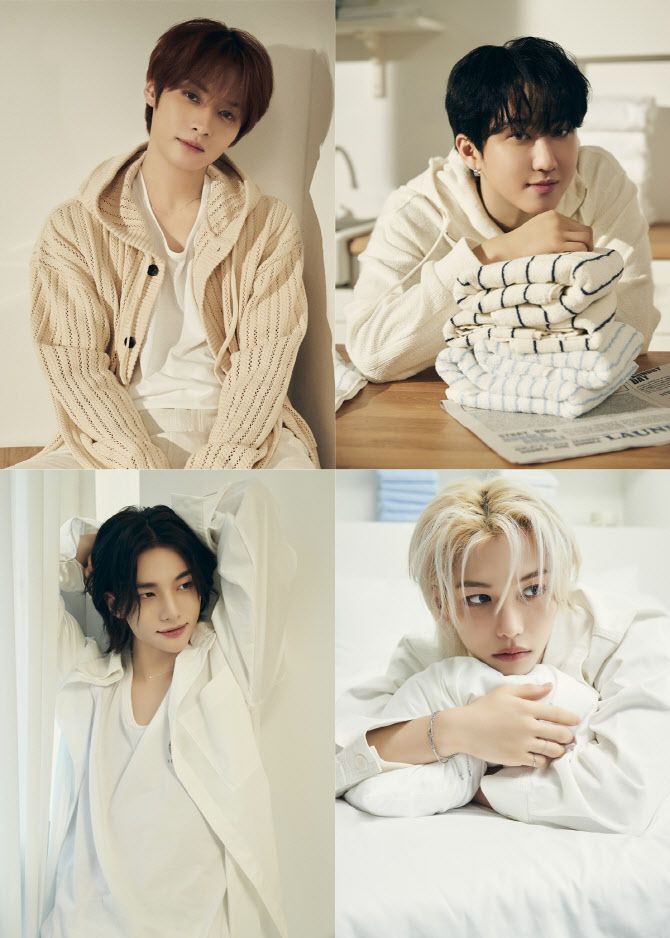 왼쪽 위부터 시계방향으로 스트레이 키즈 리노, 창빈, 필릭스, 현진(사진=JYP엔터테인먼트)