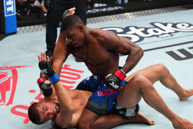 와킨 버클리가 파운딩을 퍼붓고 있다. 사진=UFC