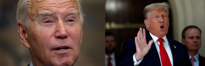 조 바이든(왼쪽) 미국 대통령과 도널드 트럼프 전 대통령(사진=로이터)