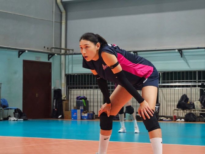 중국 상하이에서 전지훈련 중인 흥국생명 김연경. 사진=흥국생명