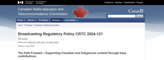 출처: 캐나다 방송통신규제기관(CTRC) 홈페이지