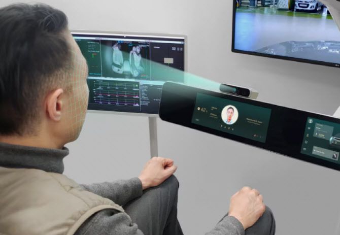 LG전자 인캐빈 센싱 솔루션이 운전자의 안면을 인식해 상태를 확인하고 있다. (사진=LG전자)