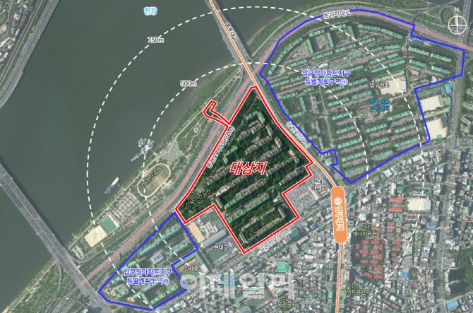 압구정2구역 재건축사업 위치도 (사진=서울시)