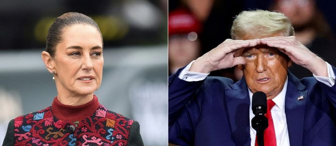 클라우디아 세인바움 멕시코 대통령과 도널드 트럼프 미 대통령 (사진=AFP)