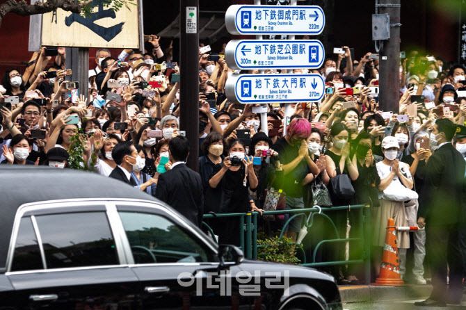 2022년 아베 신조 전 총리 장례식 당일 일본 내 모습 (사진=이데일리DB)