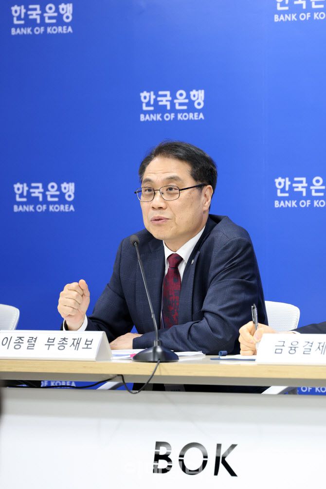 이종렬 한은 부총재보가 21일 오전 서울 중구 한국은행에서 열린 2024년 지급결제보고서 설명회에서 발언하고 있다. (사진= 한국은행)